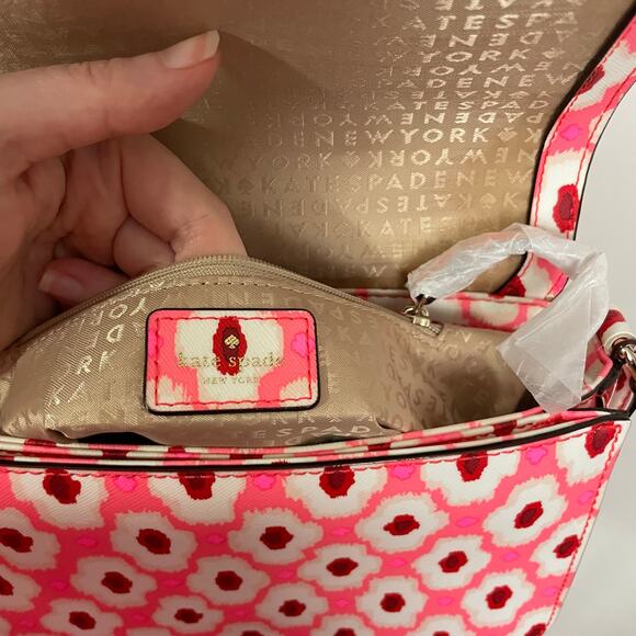 Kate Spade mini crossbody purse pink blue white geometric boho Barbie 70s vibes - Picture 13 of 13